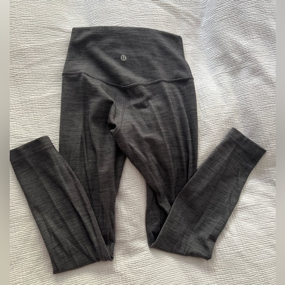 Lululemon Align Pant 25 inch inseam. Size 4. Color: heather grey textured knit - Picture 4 of 6